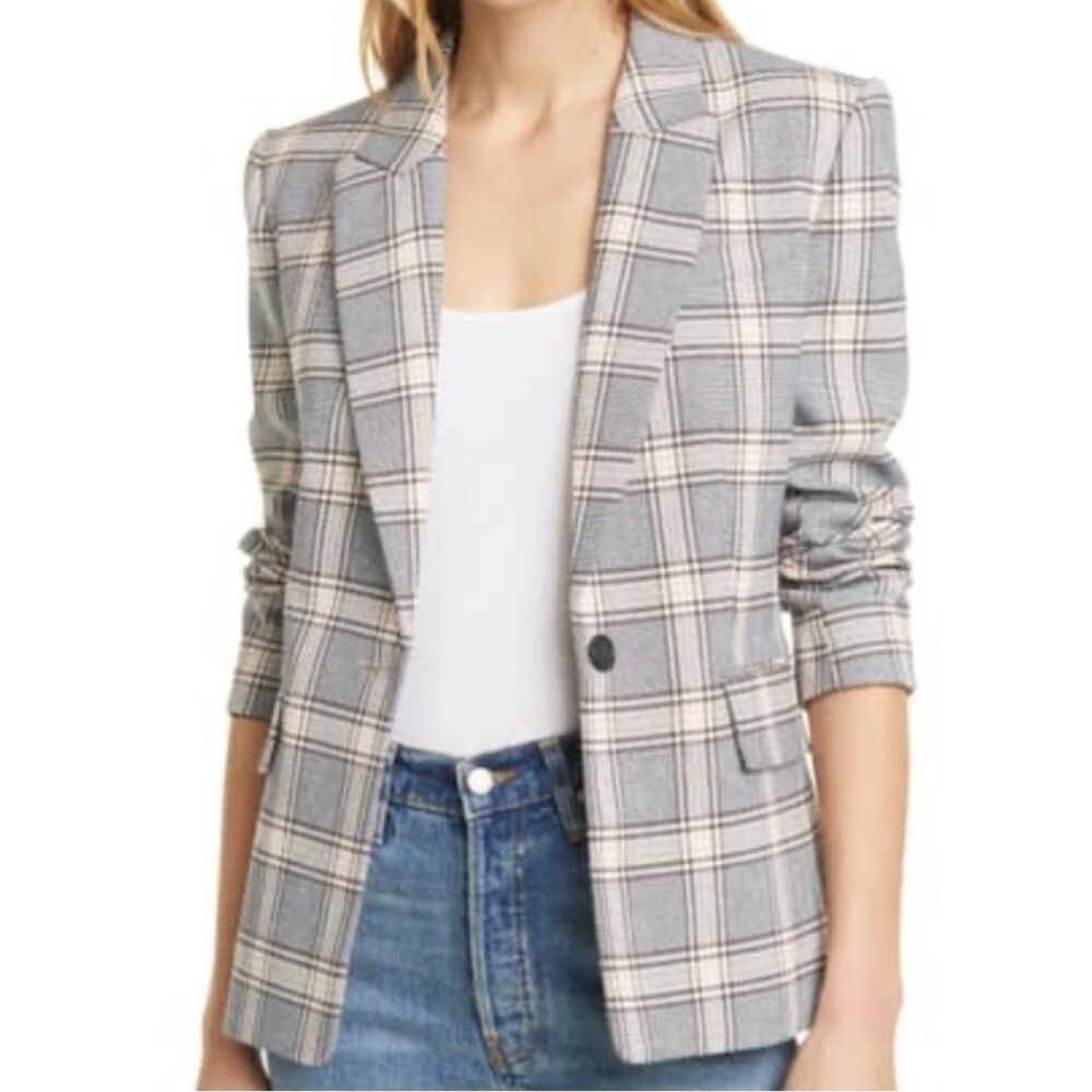 Joie Anilah Plaid Blazer Blue & Pink Women’s Size 2 MSRP: $328